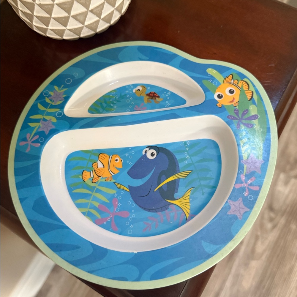 Vintage Finding Nemo Melamine Divided Plate for Toddlers